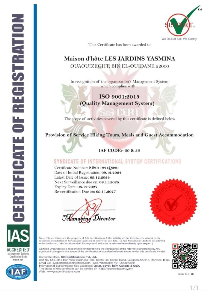 Les Jardins Yasmina Bin El-Ouidane Hotel Ngoại thất bức ảnh
